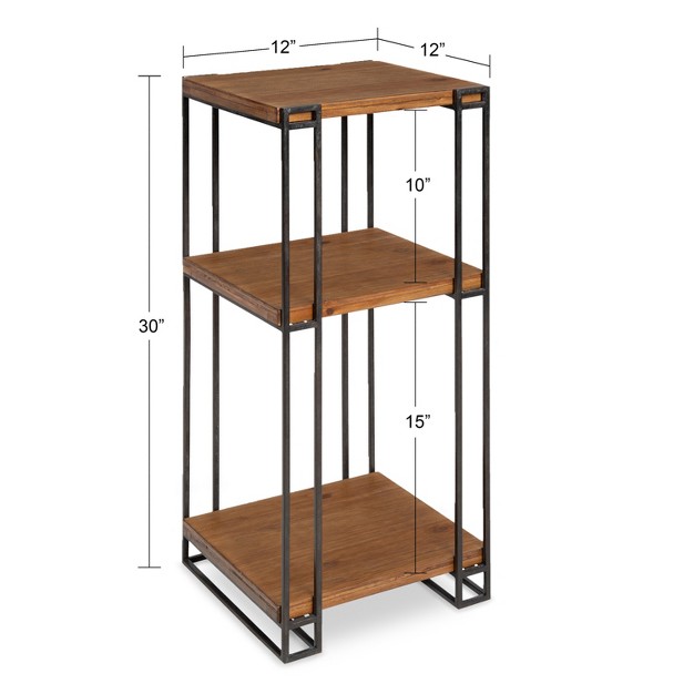 Kate And Laurel Lintz Square Wood Tea Table 12x12x30 Brown
