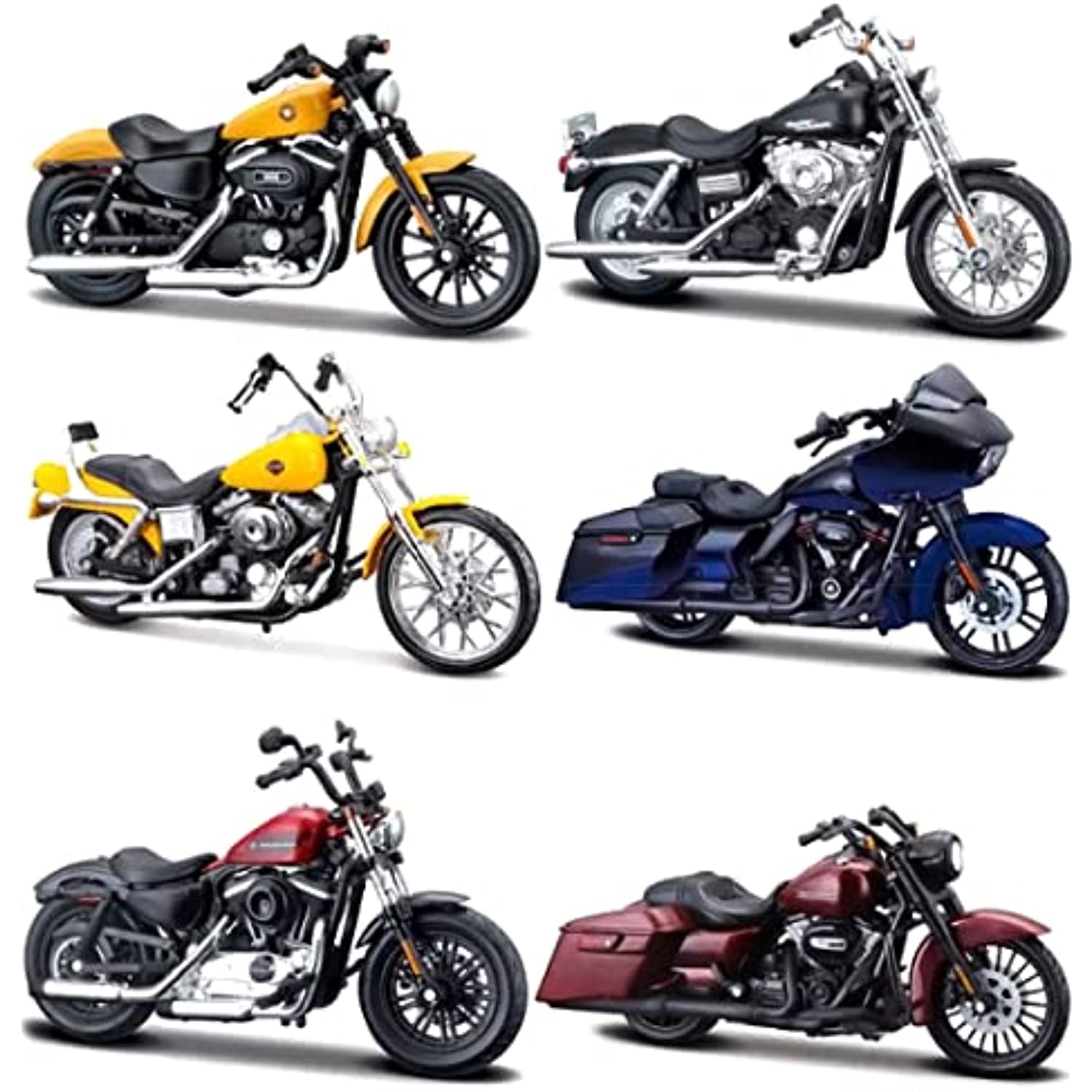 Harley-Davidson Motorcycles 6 piece Set Series 39 1/18 Diecast Models by Maisto