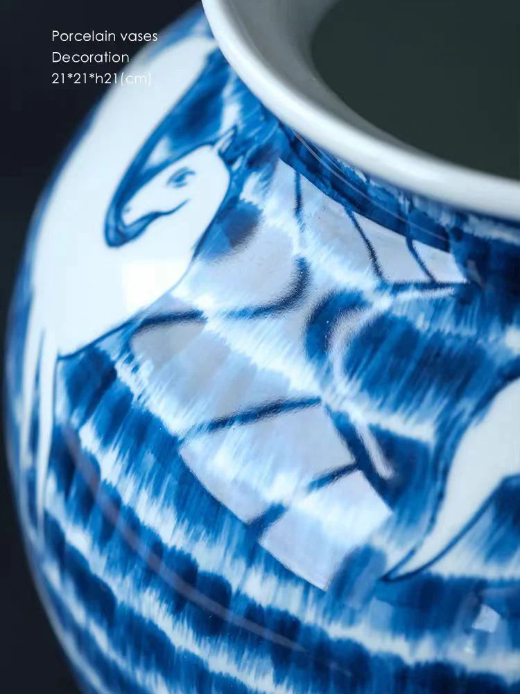 DC097 - Oriental Paris Blue and White Porcelain Grisaille Hand-painted Ink Blue 