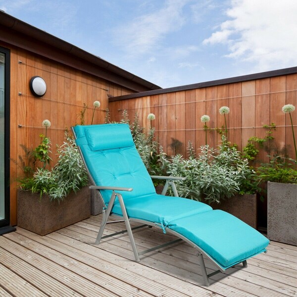 Costway 2PC Folding Chaise Lounge Chair with Cushion