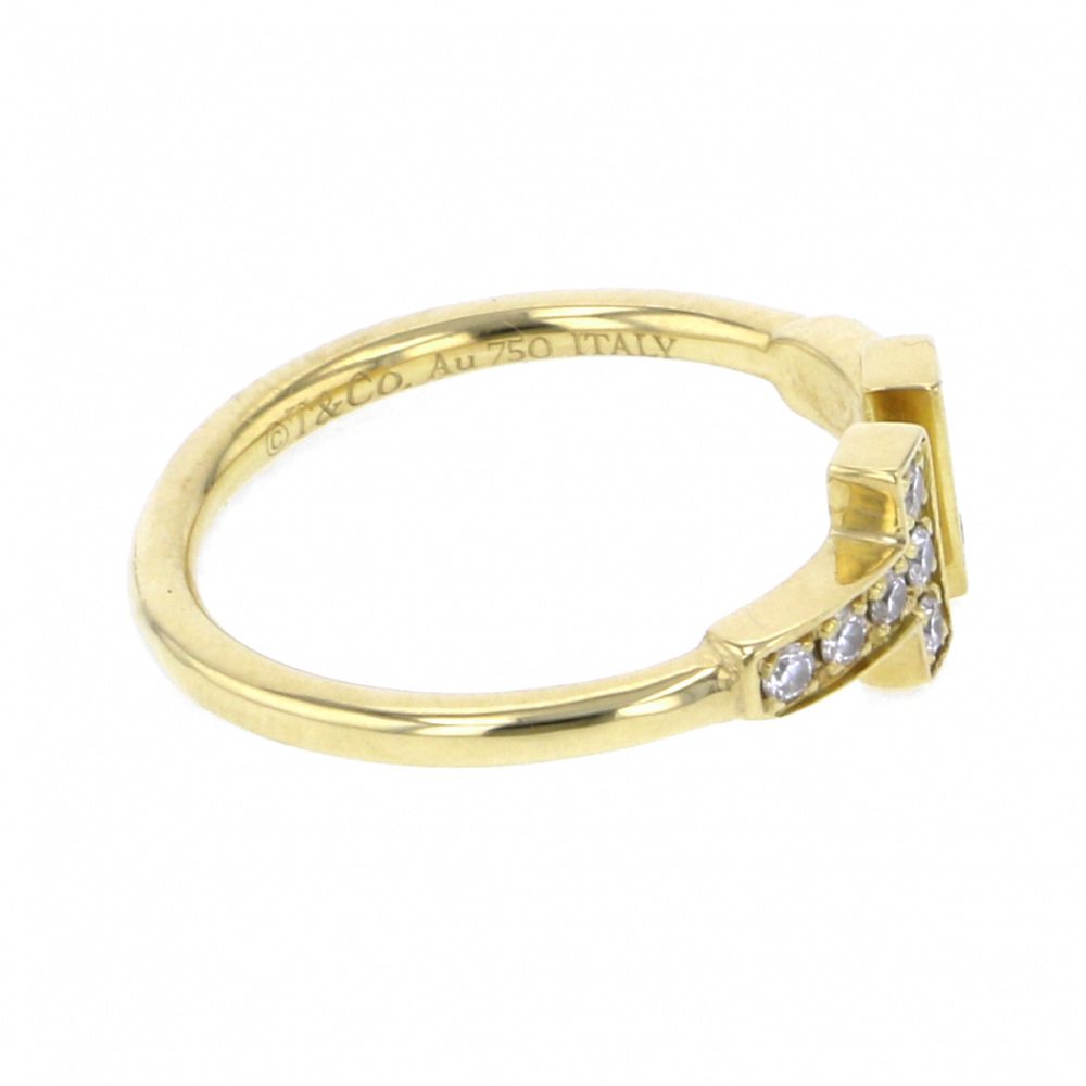 Tiffany & Co. Tiffany T Wire Ring 18K Yellow Gold Diamond