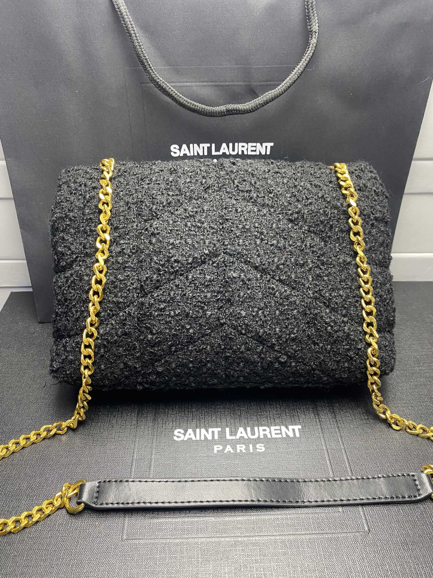 Saint Laurent Small Loulou Boucle Bag Black 23Cm