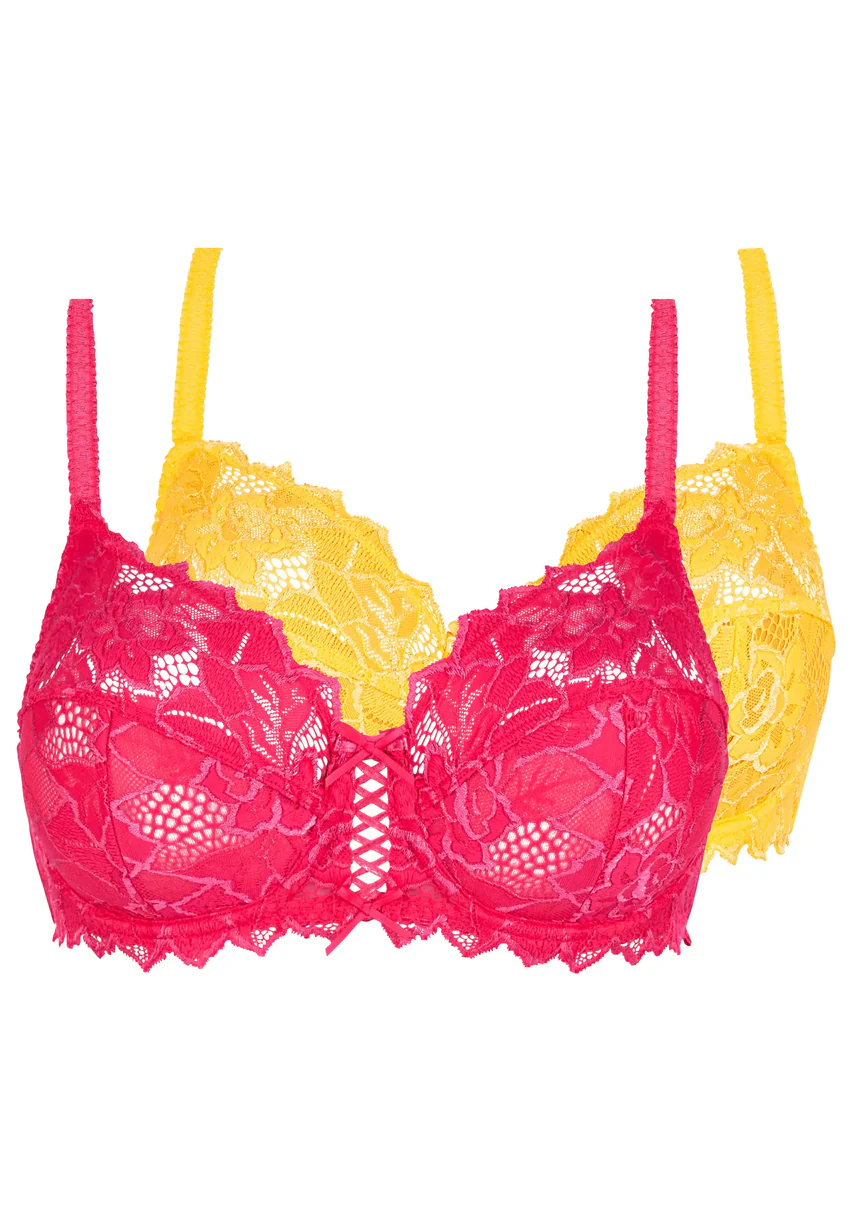 Lot de 2 soutiens-gorge Duo Arum Rose Fluo & Jaune Citron