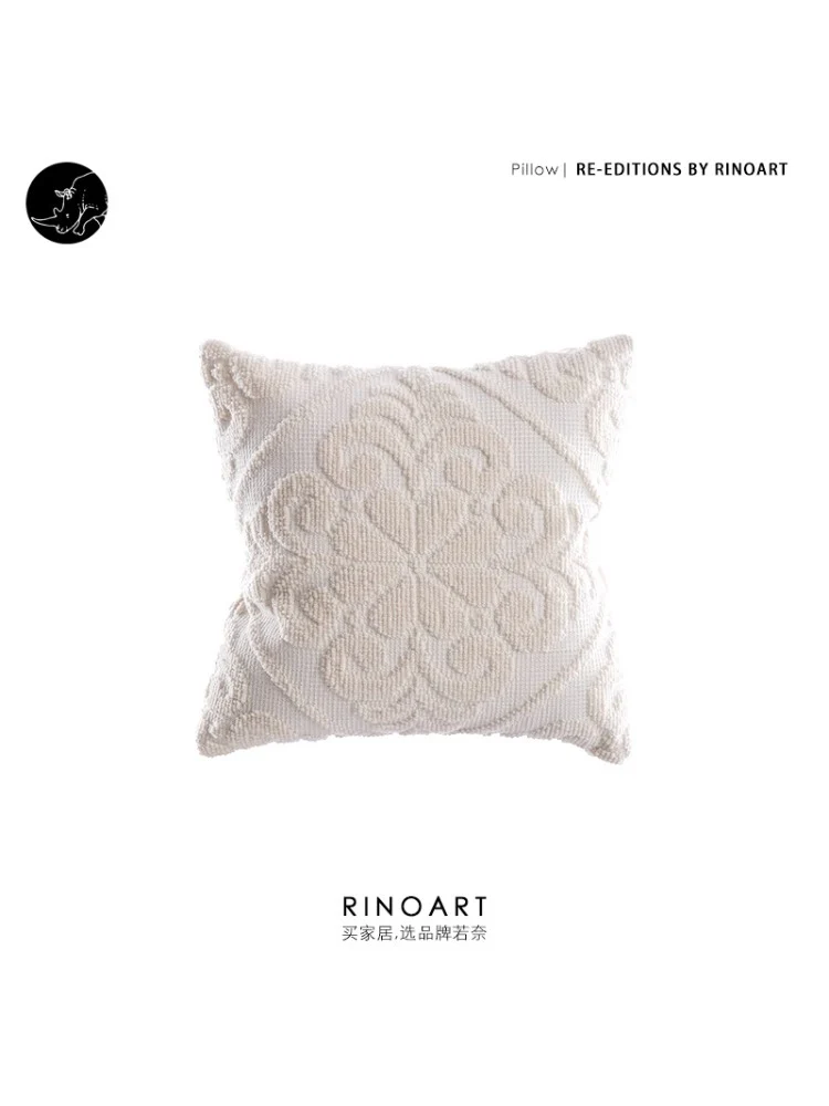 BD070 - Cire Trud@n Series Embossed Pillow: Cream, Soft, and Three-Dimensional, Ideal for Home Use