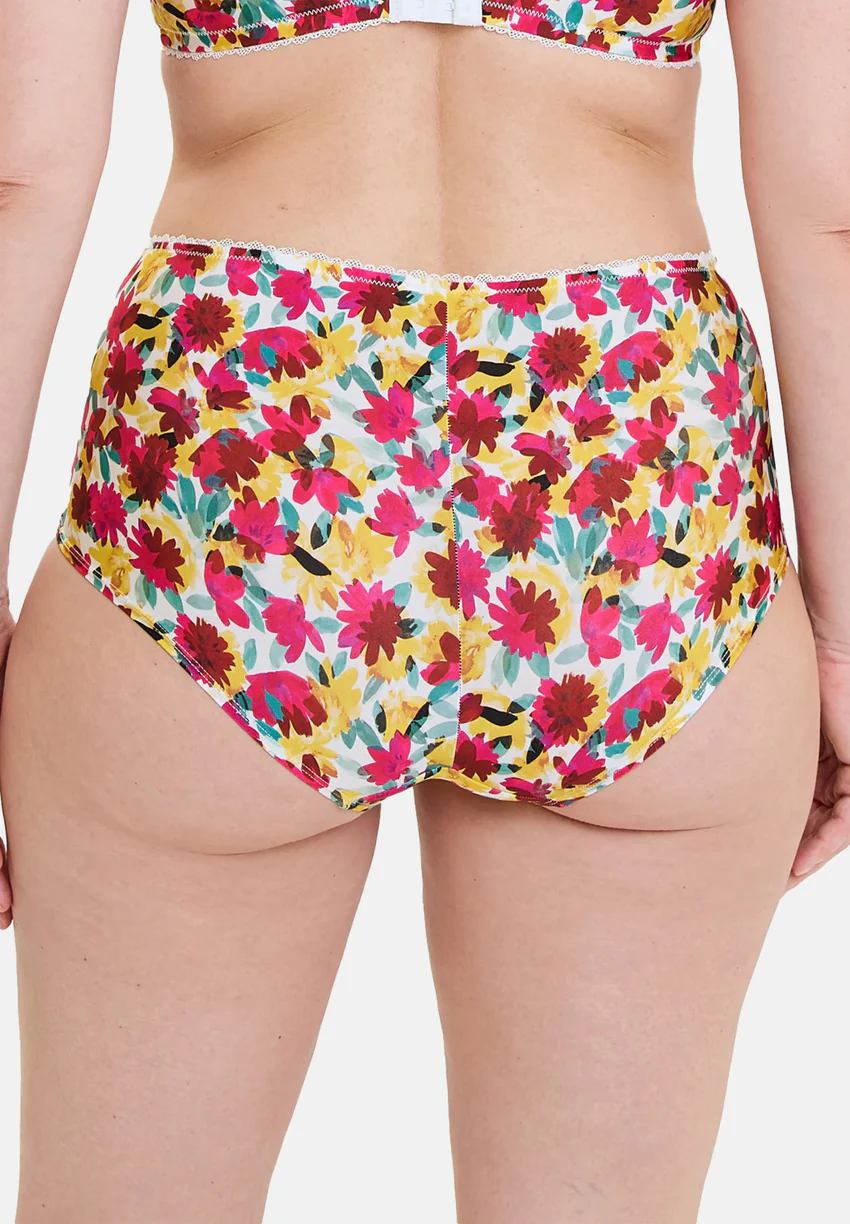 Shorty Célia Fleurs Rouges & Jaunes