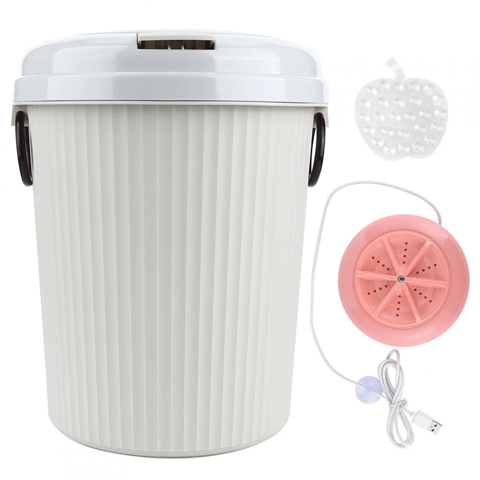 Portable Mini USB Powered Desktop Laundry Washer Ultrasonic Clothes Washing Machine 8L 18W(Pink)