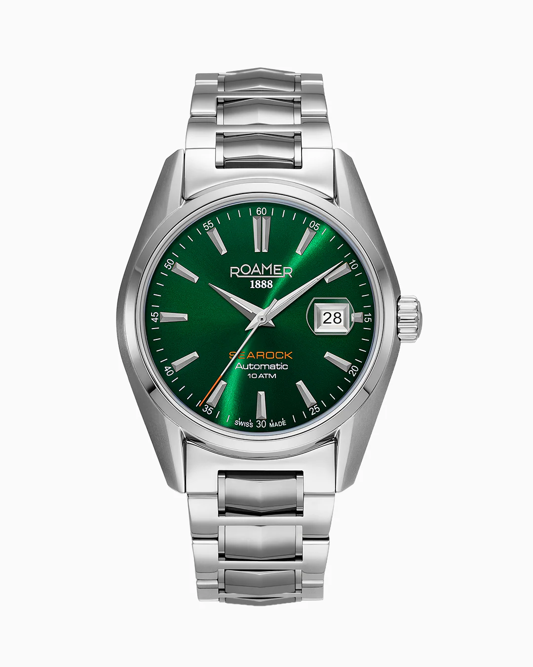 Searock Automatic 42 mm Automatic Three-Hand Date Green Dial Silver Bracelet Sapphire glass Stainless Steel swiss watch