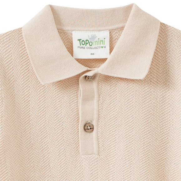 Topomini Pure Collection Baby Poloshirt mit Strickstruktur