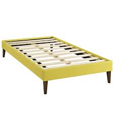 Modway Sharon Twin Fabric Bed Frame with Squared Tapered Legs, Atomic Red