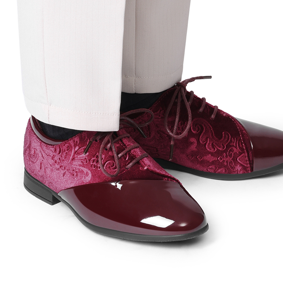 Boys Dress Shoes Formal Patent Velvet Tuxedo Oxford Shoes