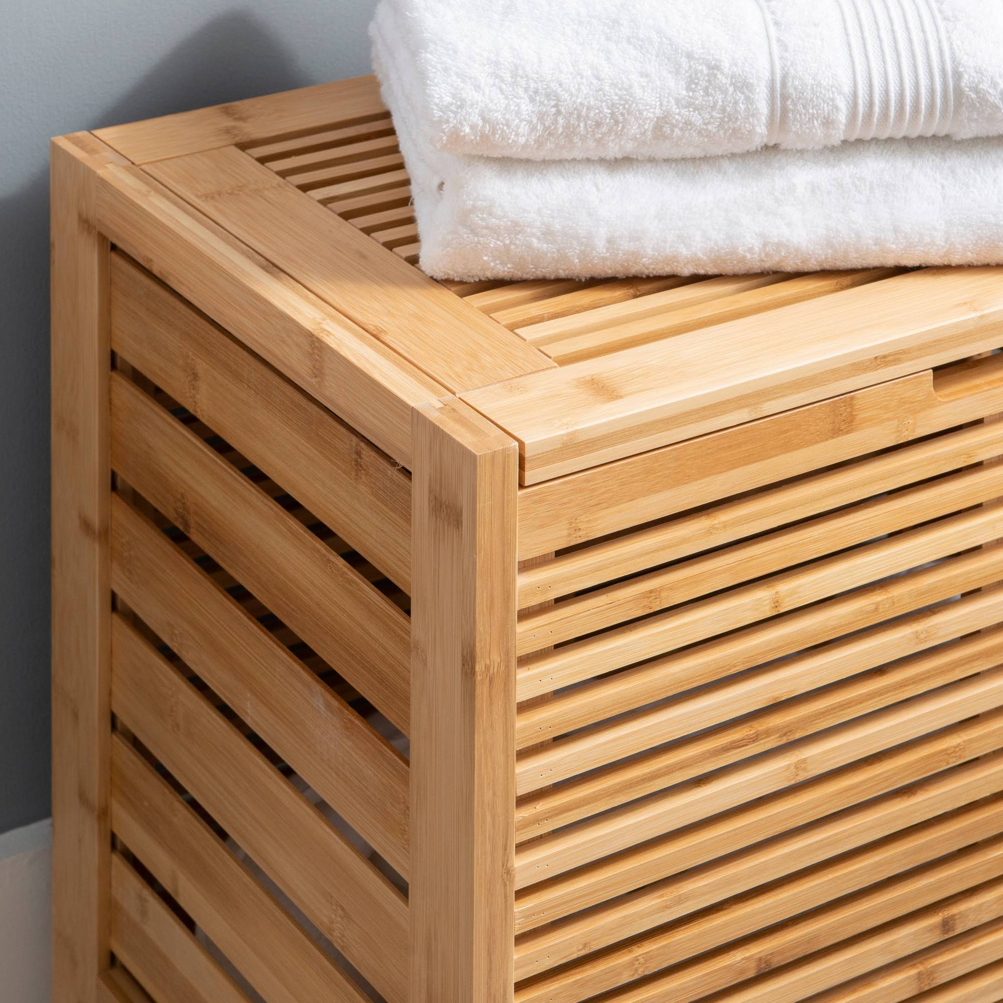 Linon Bracken Bamboo Hamper