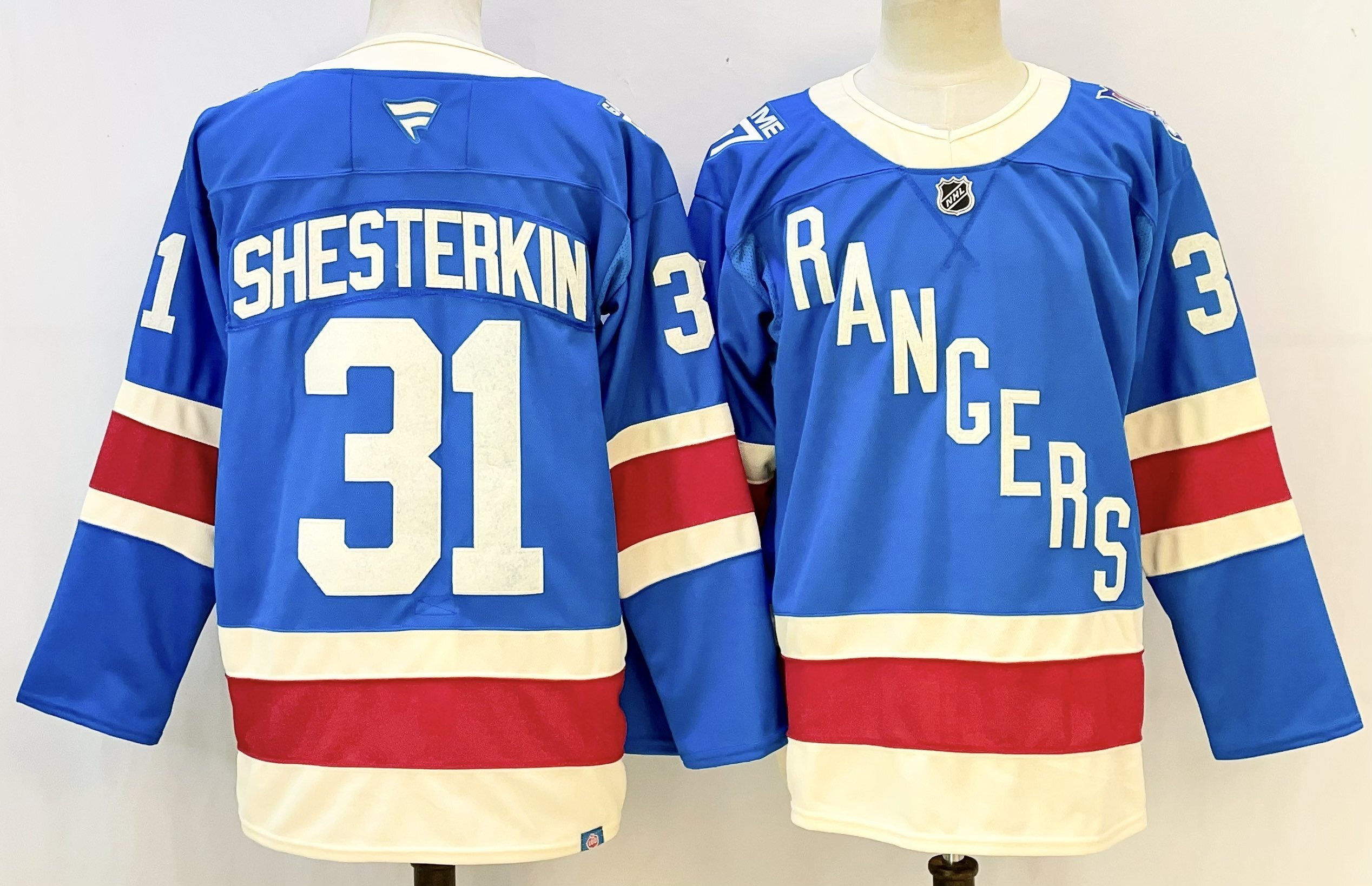 Men's New York Rangers Igor Shesterkin #31 Fanatics Blue Centennial Premium Jersey