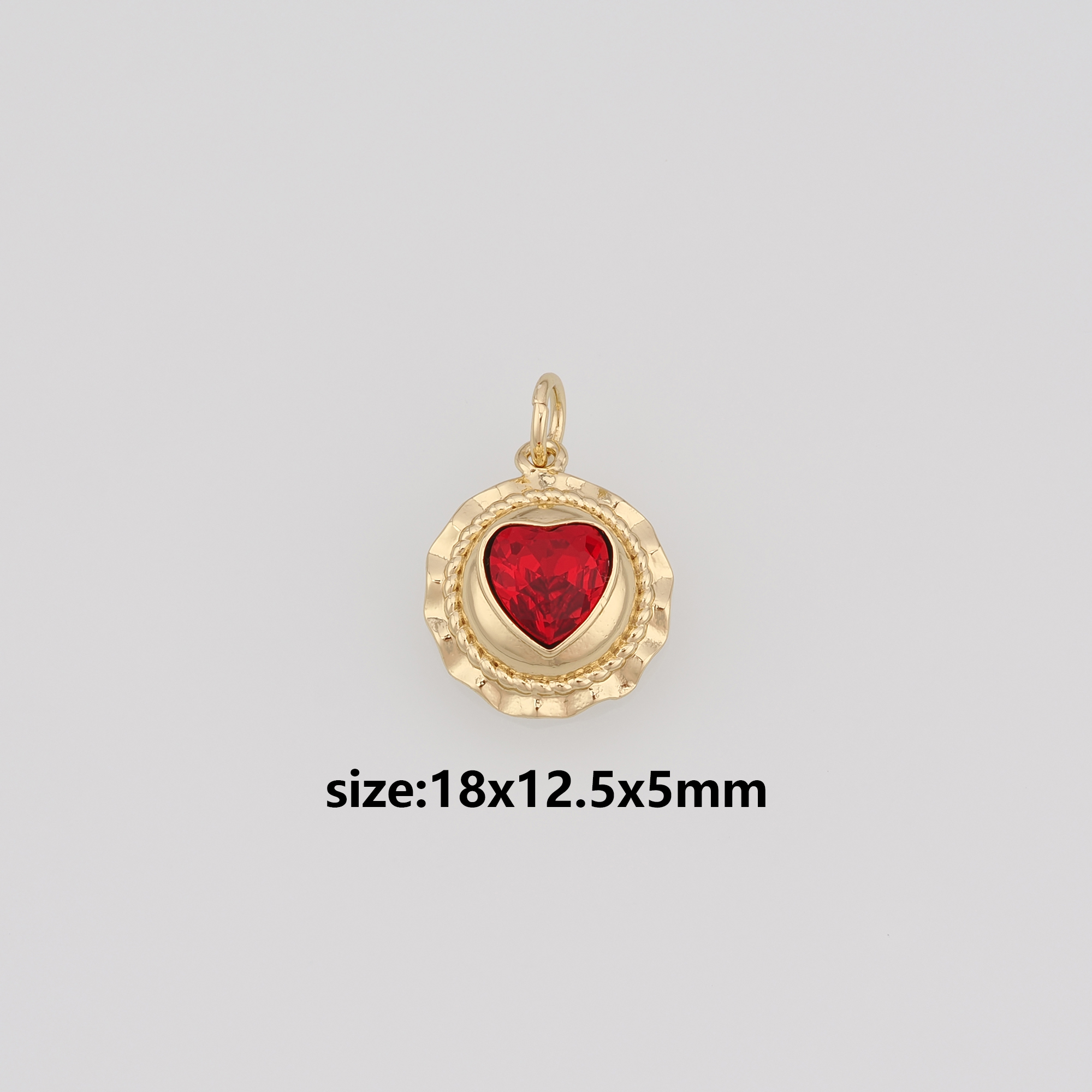 18K Gold Filled Heart Pendant,CZ Micro Pave Heart Charm Earrings Necklace for DIY Jewelry Making Supply