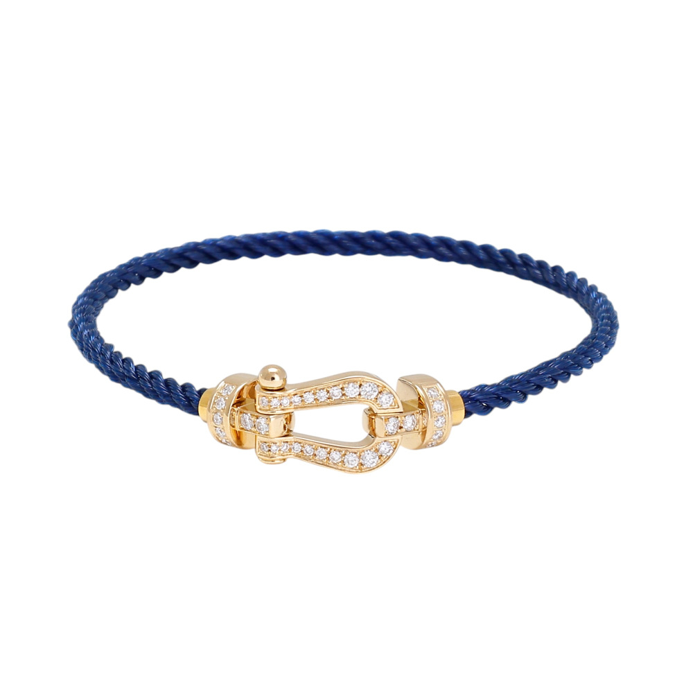 FRED Force 10 Mm Full Diamond Bracelet 18K Yellow Gold 0B0071-6B1057