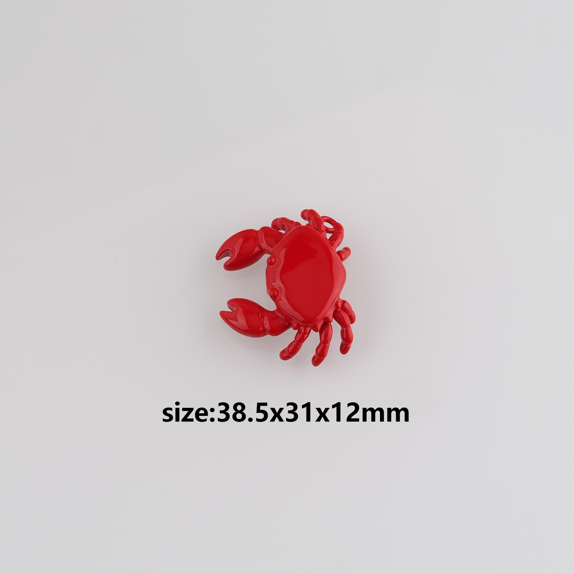 18K Gold Filled Crab Pendant,Enamel Cancer Charm Earrings Necklace for DIY Jewelry Making Supply