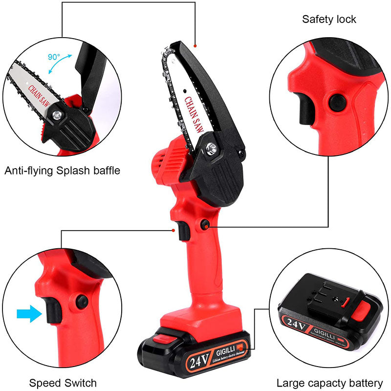 Woosir Upgraded 24V Mini Chainsaw With 2 Batteries 2 Chain