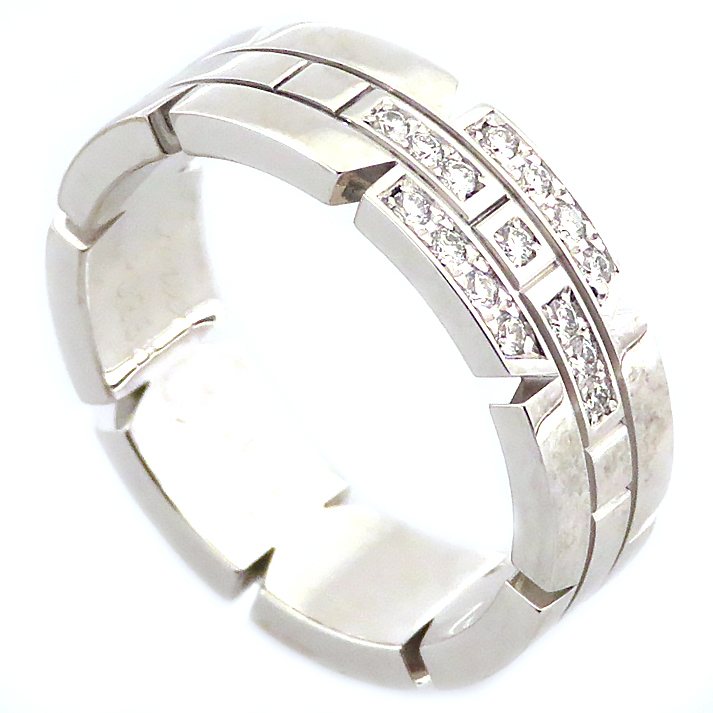 Cartier Tank Française Ring 18K White Gold Diamond