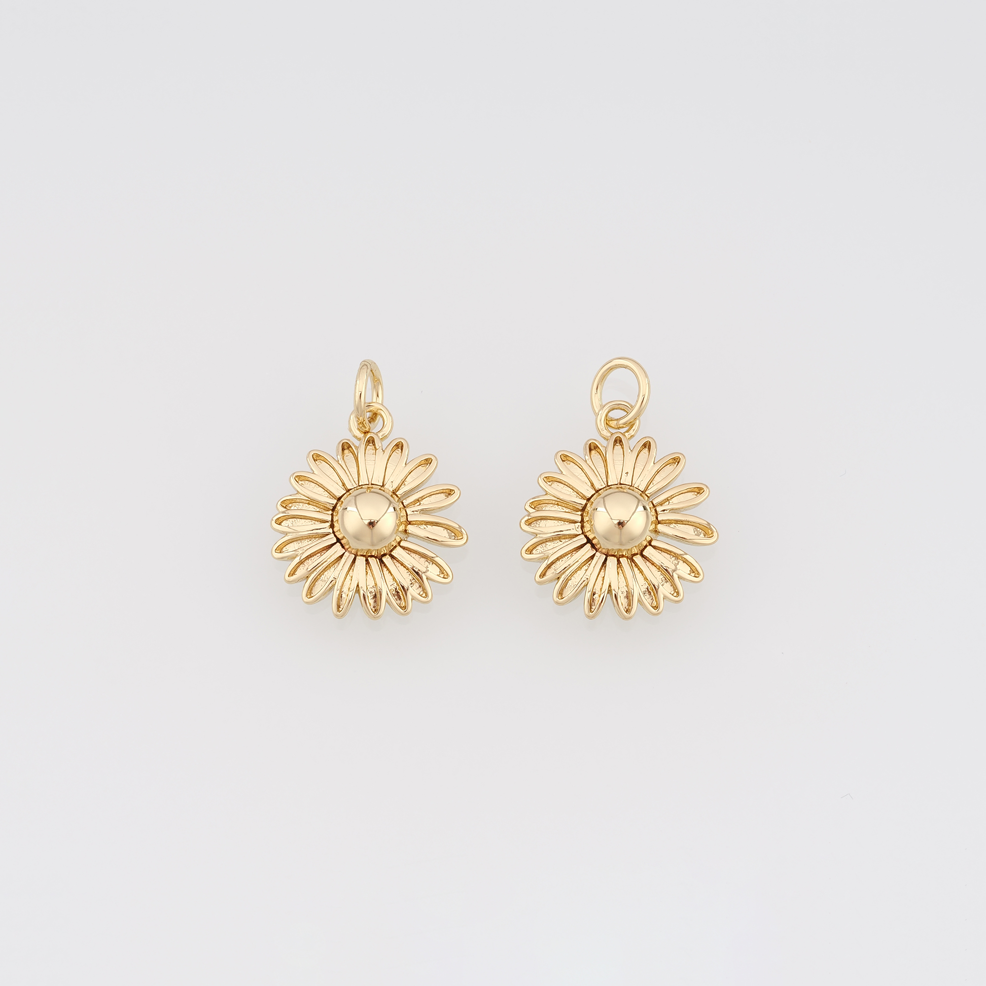 18K Gold Filled Daisy Pendant,Dainty Flower Charm Earrings Necklace for DIY Jewelry Making Supply