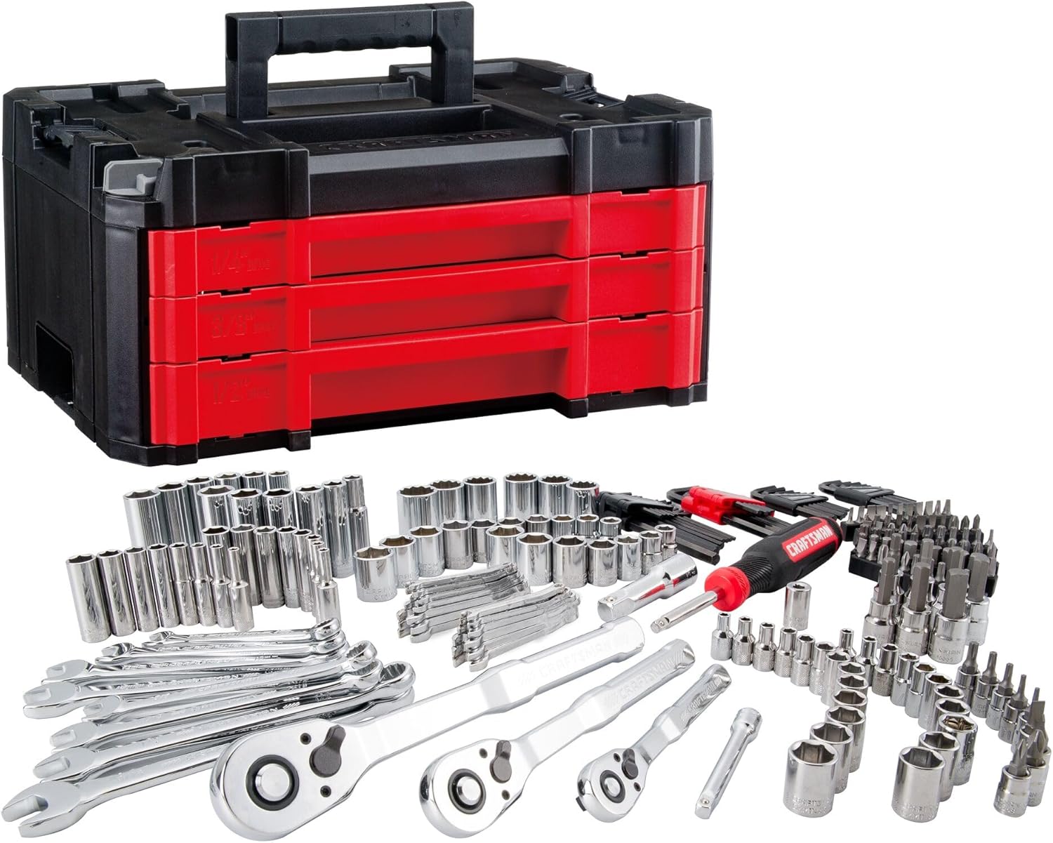 2026 Craftsman 262-Piece Mechanic Tool Set, Master Socket Set with 3-Drawer VERSASTACK Tool Box, SAE/Metric Set (CMMT45309)