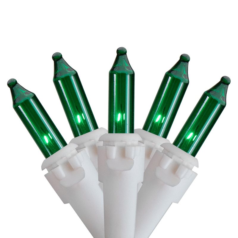 Northlight Mini Incandescent Christmas Lights - Green - 10' White Wire - 50ct