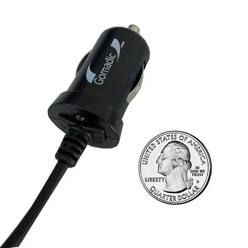 Gomadic Intelligent Compact Car / Auto DC Charger suitable for the I Tech Naro 601 - 2A / 10W power at half the size. Uses Gomadic TipExchange Technol