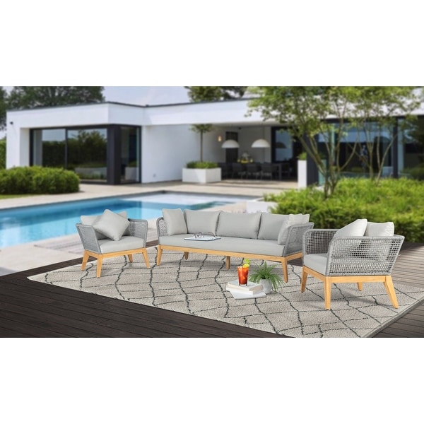 Cypress Teak Wood Sofa with Rope Design