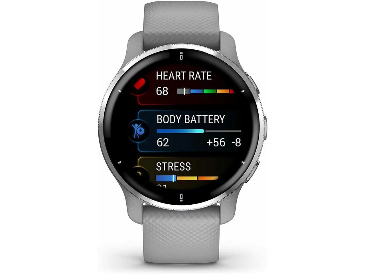 Garmin Venu 2 Plus GPS Multisport Smartwatch, Silver Bezel with Powder Gray Case