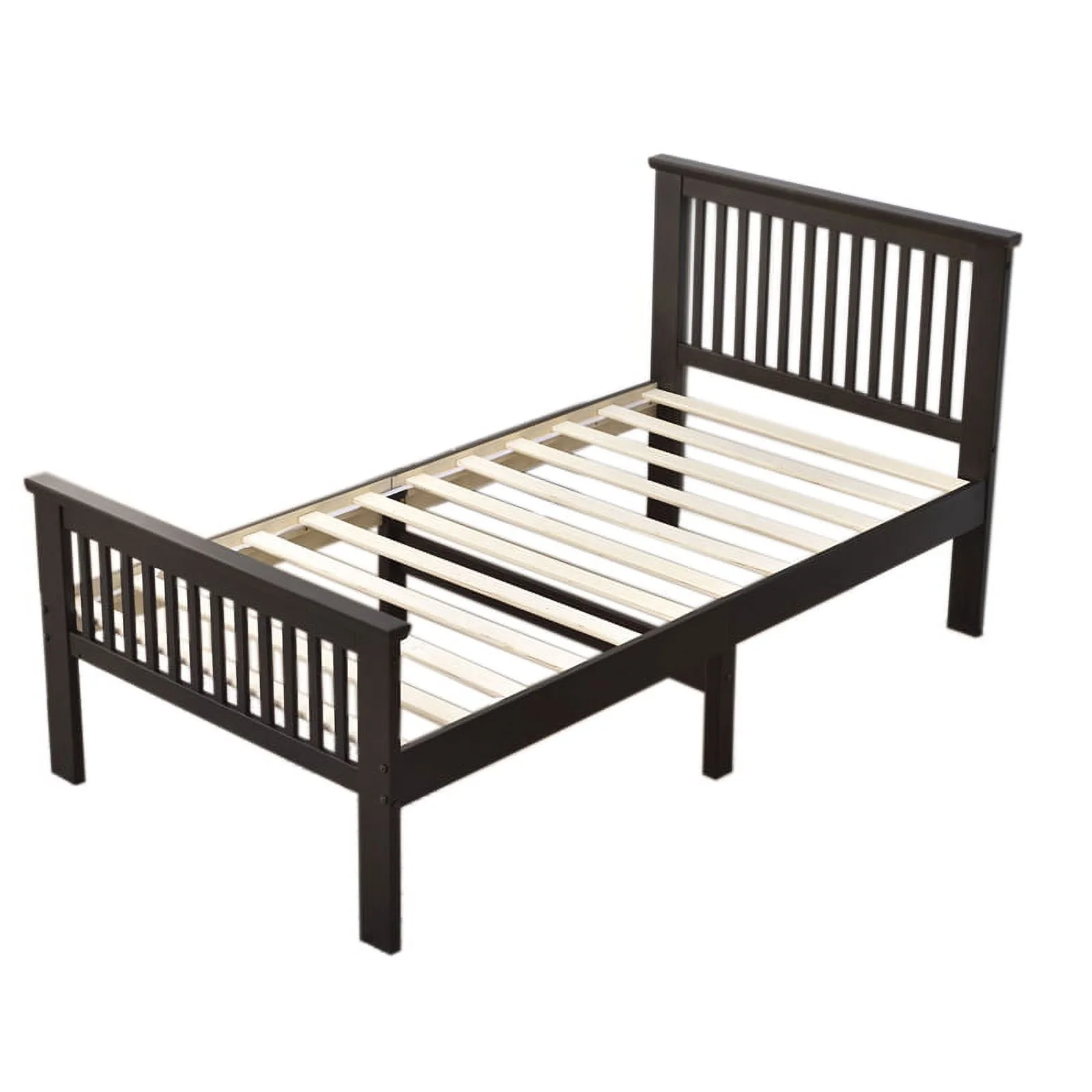 Home Square 2-Piece Set with Double Sliding Door Wardrobe & Platform Twin Bed