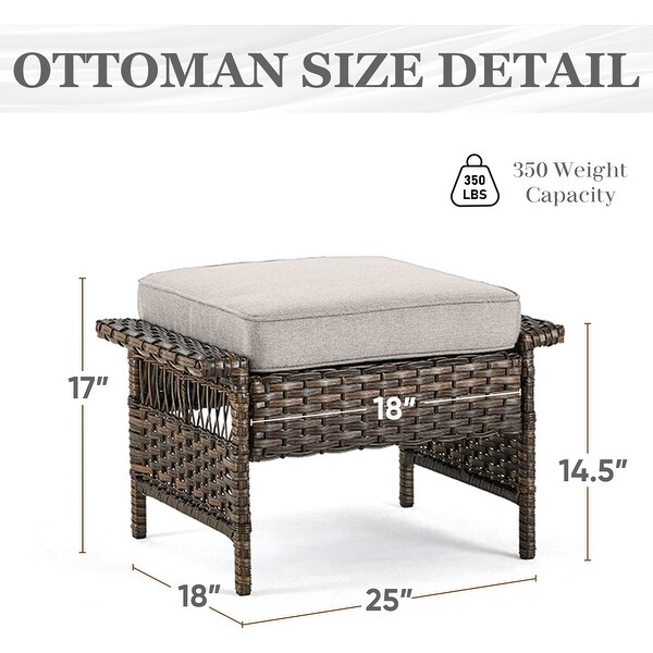 Patio Sofa with Club Chairs,Ottomans,Table
