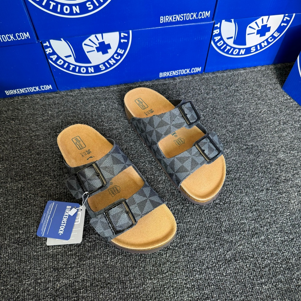 Birkenstock Arizona Louis Vuitton Monogram Print Sandals