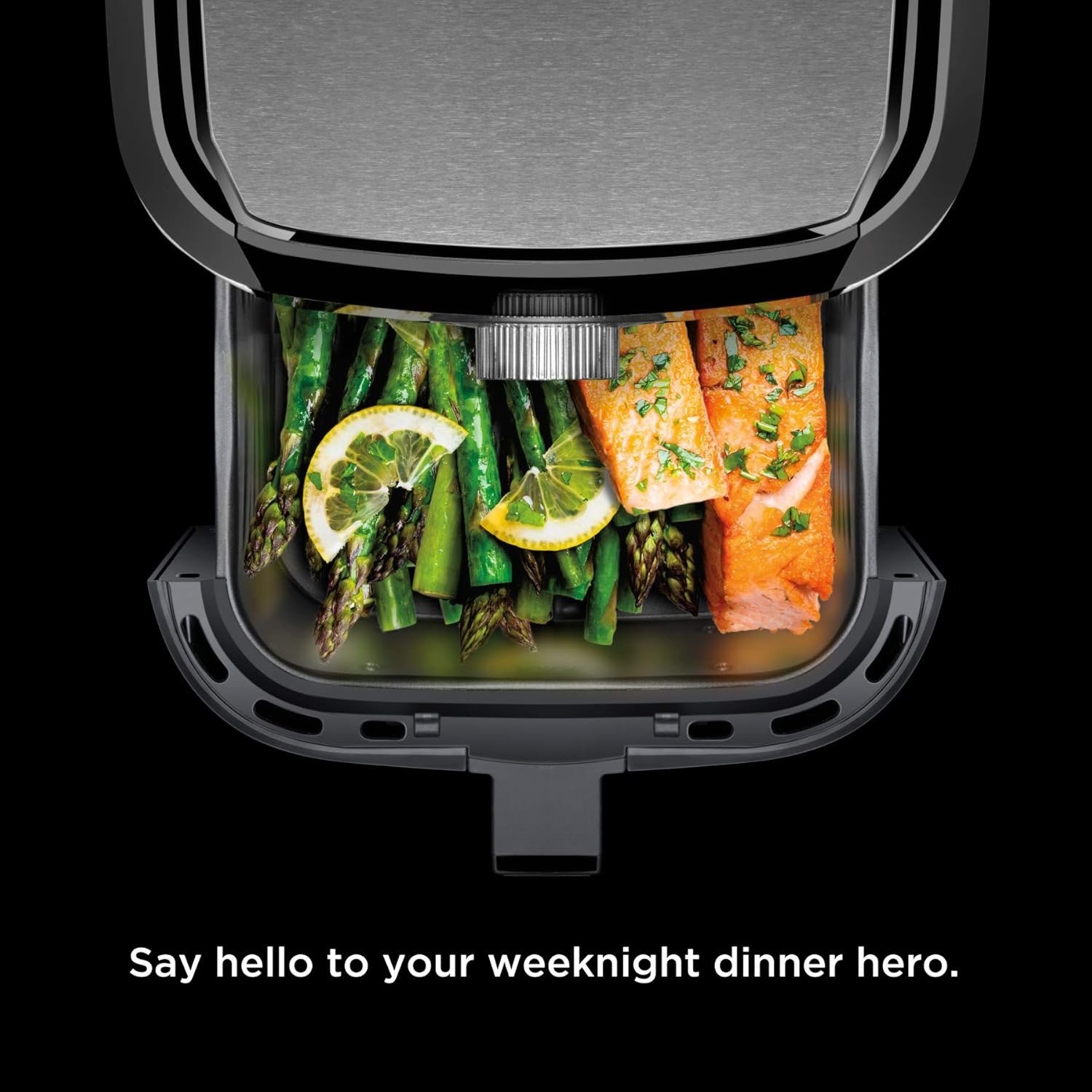 4.5QT Compact Air Fryer 1200W Stainless Steel Nonstick Dishwasher Safe 400°F