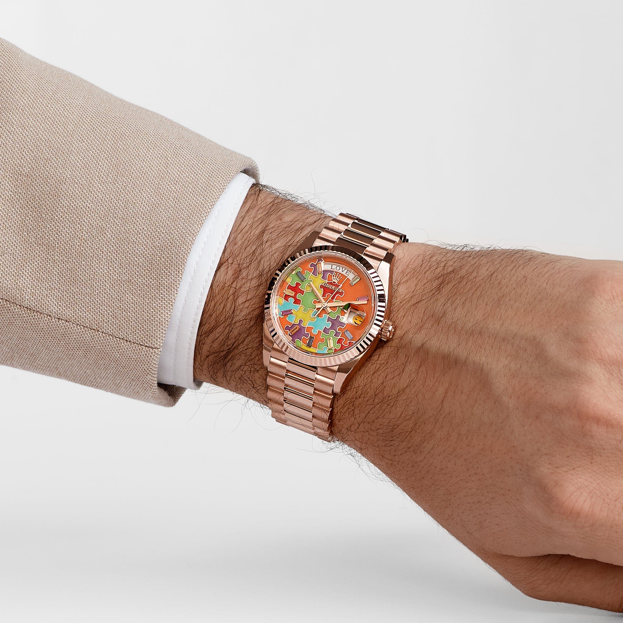 Rolex Day-Date 36 128235 'Emoji Puzzle' Rose Gold