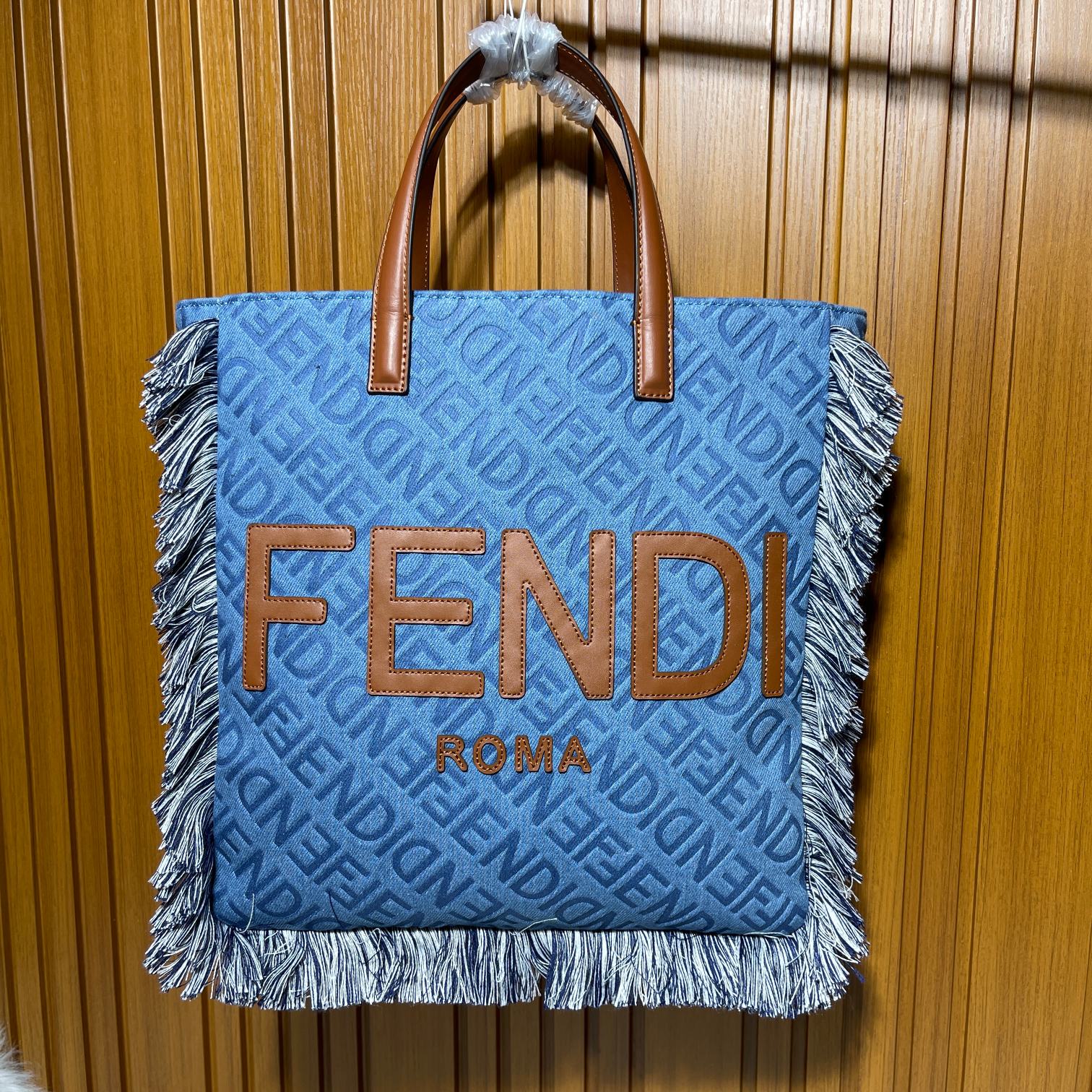 Fendi denim tote bag shoulder bag - cnluxepick