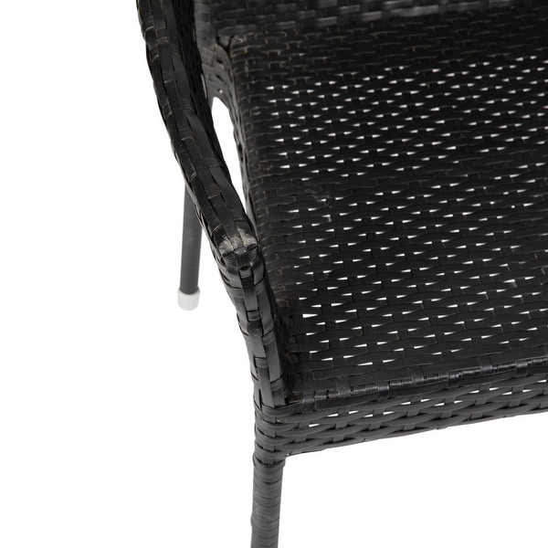 All Weather Commercial Grade PE Rattan Stacking Patio Chairs