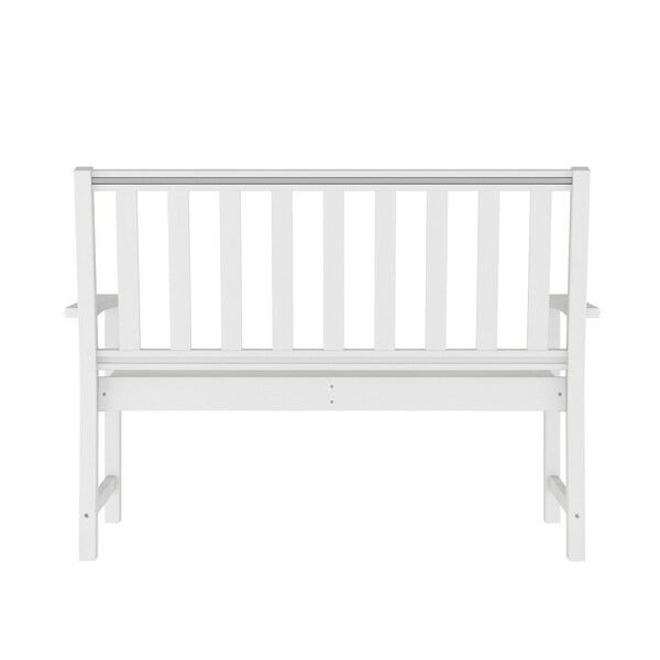 All Weather Heavy Duty Commercial Recycled HDPE Bench with Curved Seat