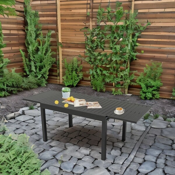 Aluminum Patio Extendable Dining Table,Adjustable Patio Dining Table