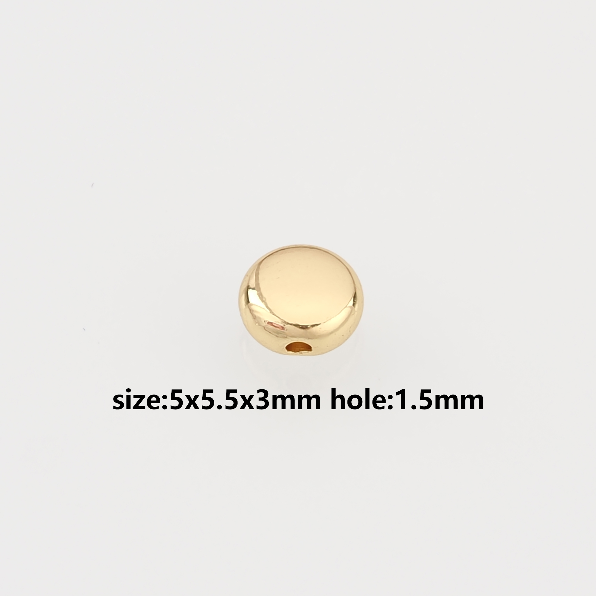 10Pcs 18K Gold Filled Round Flat Spacer Beads,Dainty Round Spacer Beads,DIY Jewelry Making Supply
