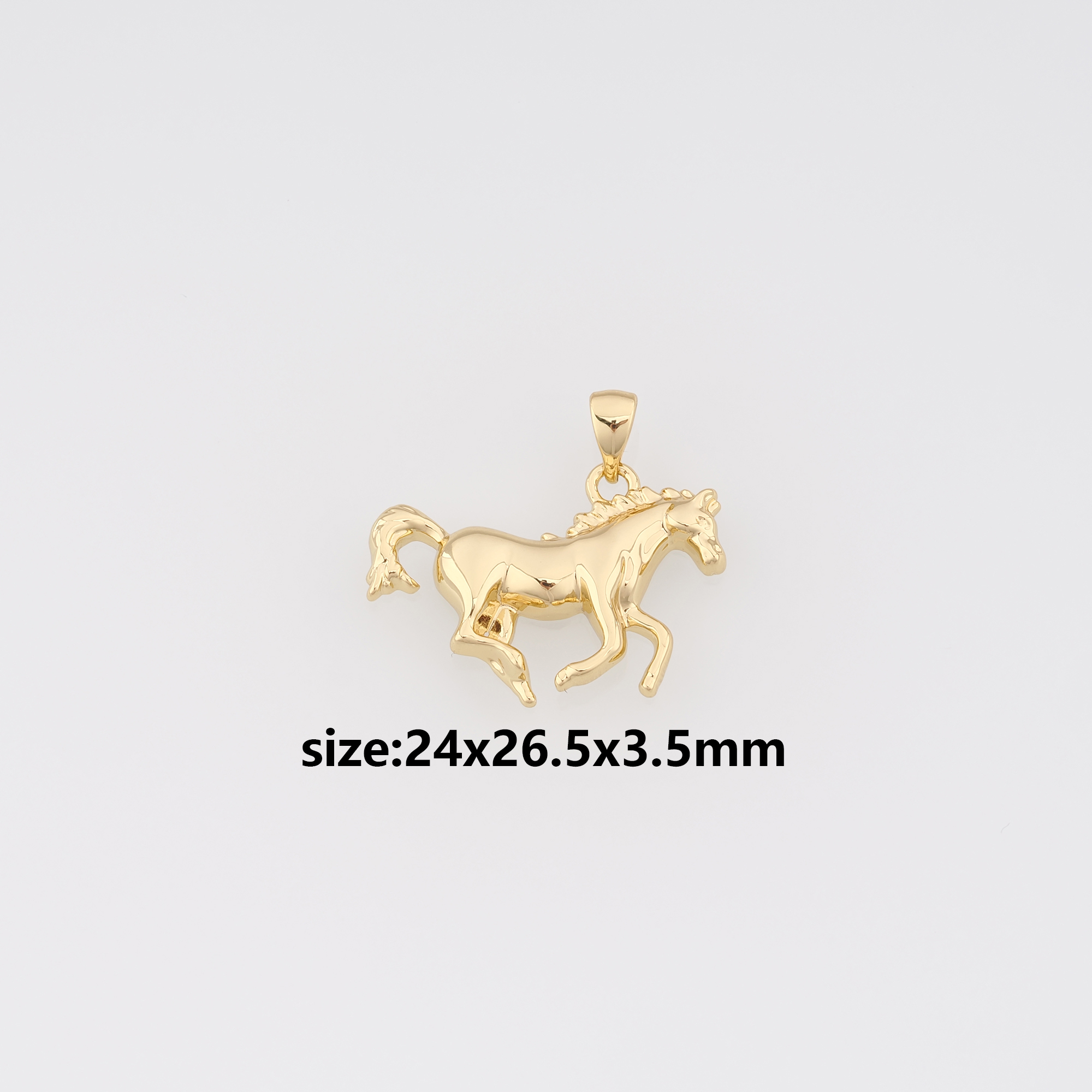 18K Gold Filled Horse Pendant,Horse Charm Earrings Necklace for DIY Jewelry Making Supply