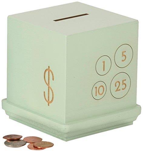 Tree by Kerri Lee Modern Cents Wooden Bank, Cream