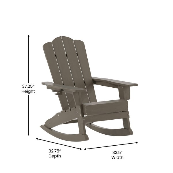 Commercial AllWeather Rocking Adirondack Chair with Swiveling Cupholder