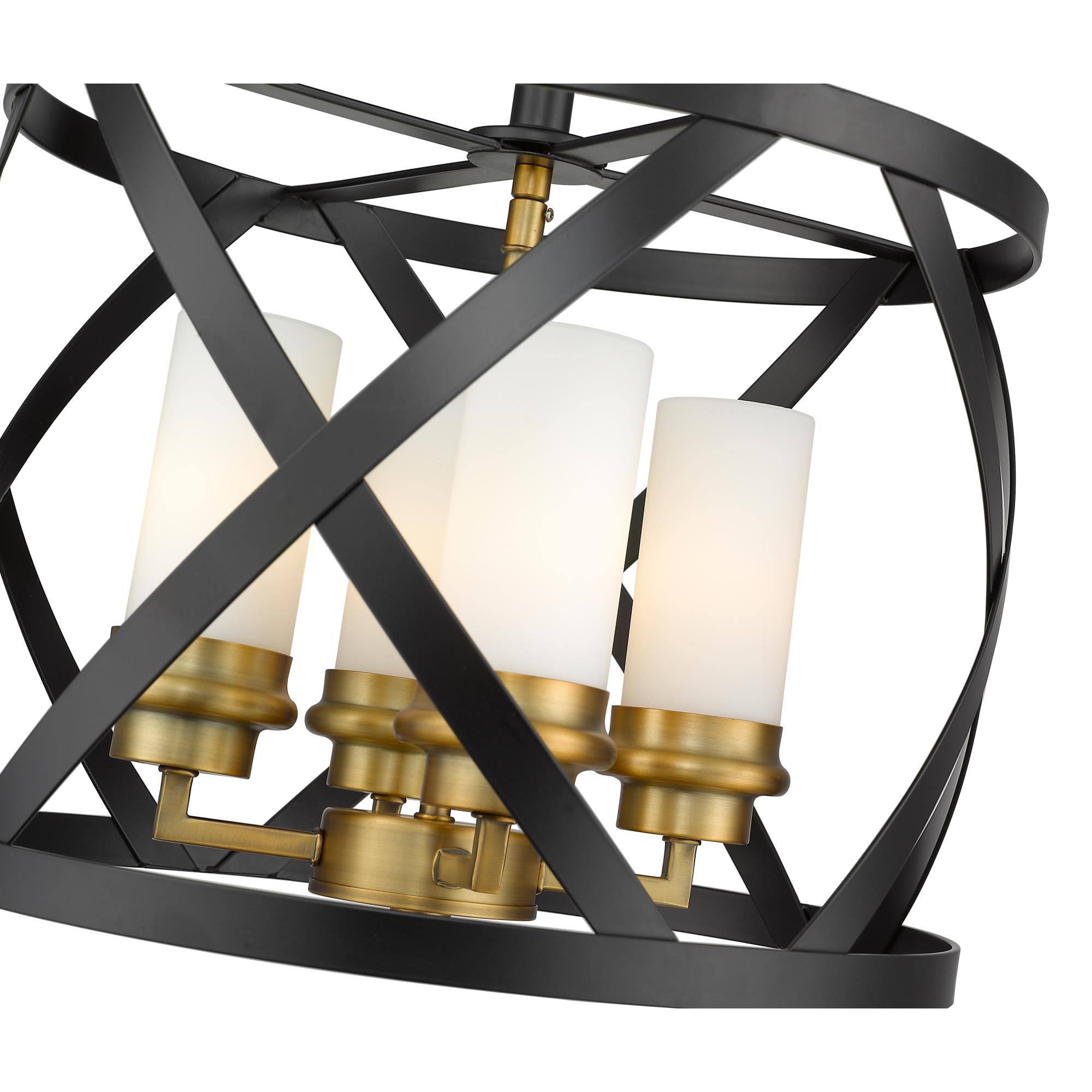 Z-Lite 481SF15-MB-OBR Malcalester - 4 Light Semi-Flush Mount Matte