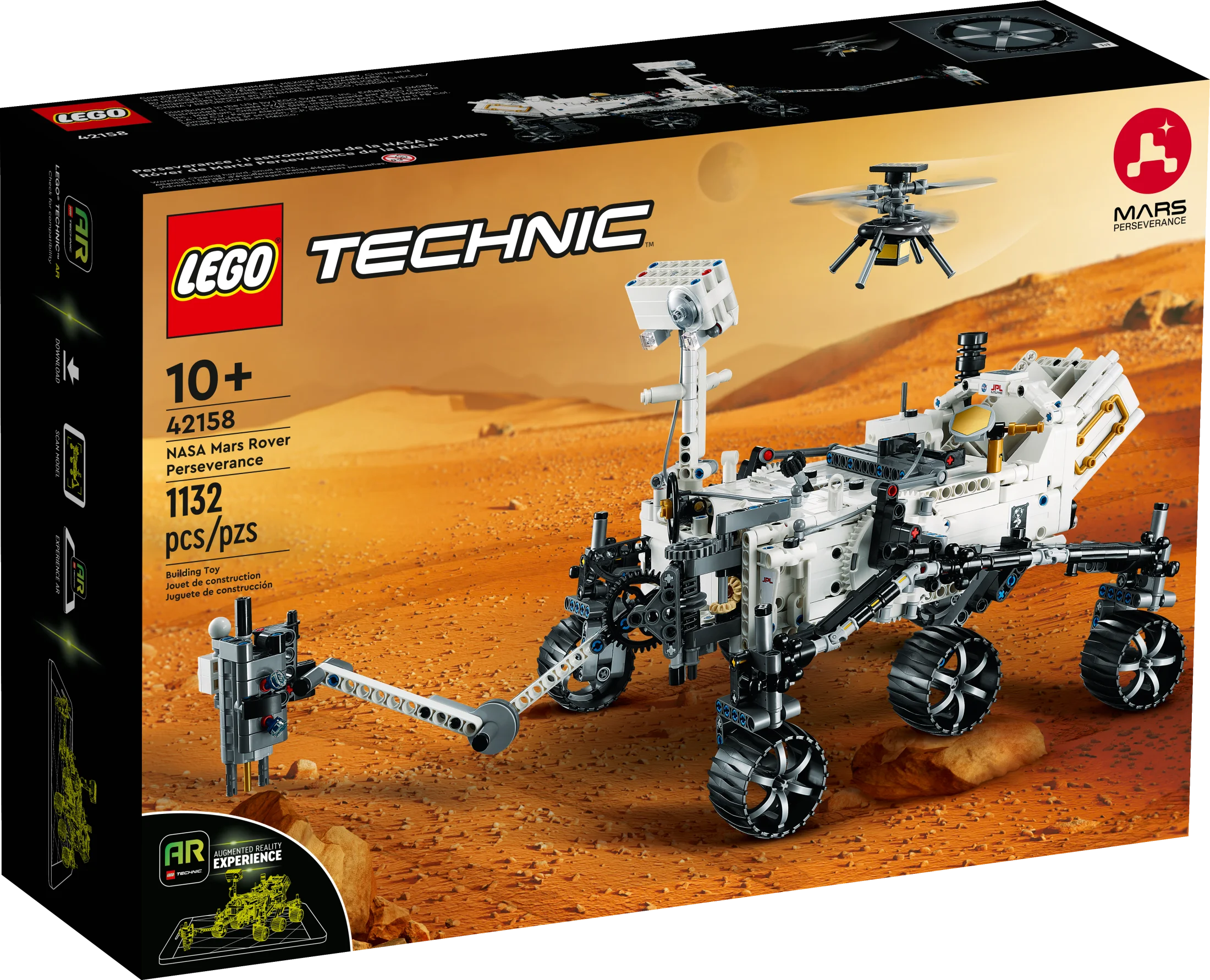 LEGO Technic NASA Mars Rover Perseverance 42158 Advanced Building Kit for Kids Ages 10 and Up, NASA Toy with Replica Ingenuity Helicopter, Great Gift for Kids Who Love Engineering and Science Projects