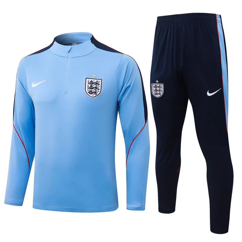 England Half Zipper Training Suit - Light Blue