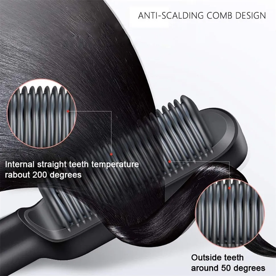 PROFESSIONAL 2-In-1 Hair Straightener Curler Hot Air Comb