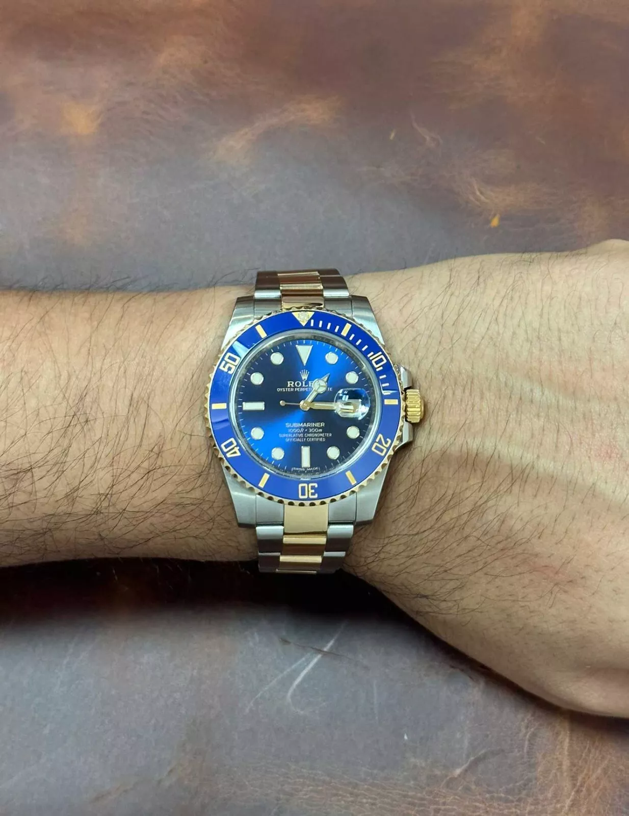 Rolex Submariner Date  Blue Dial Gold and Steel