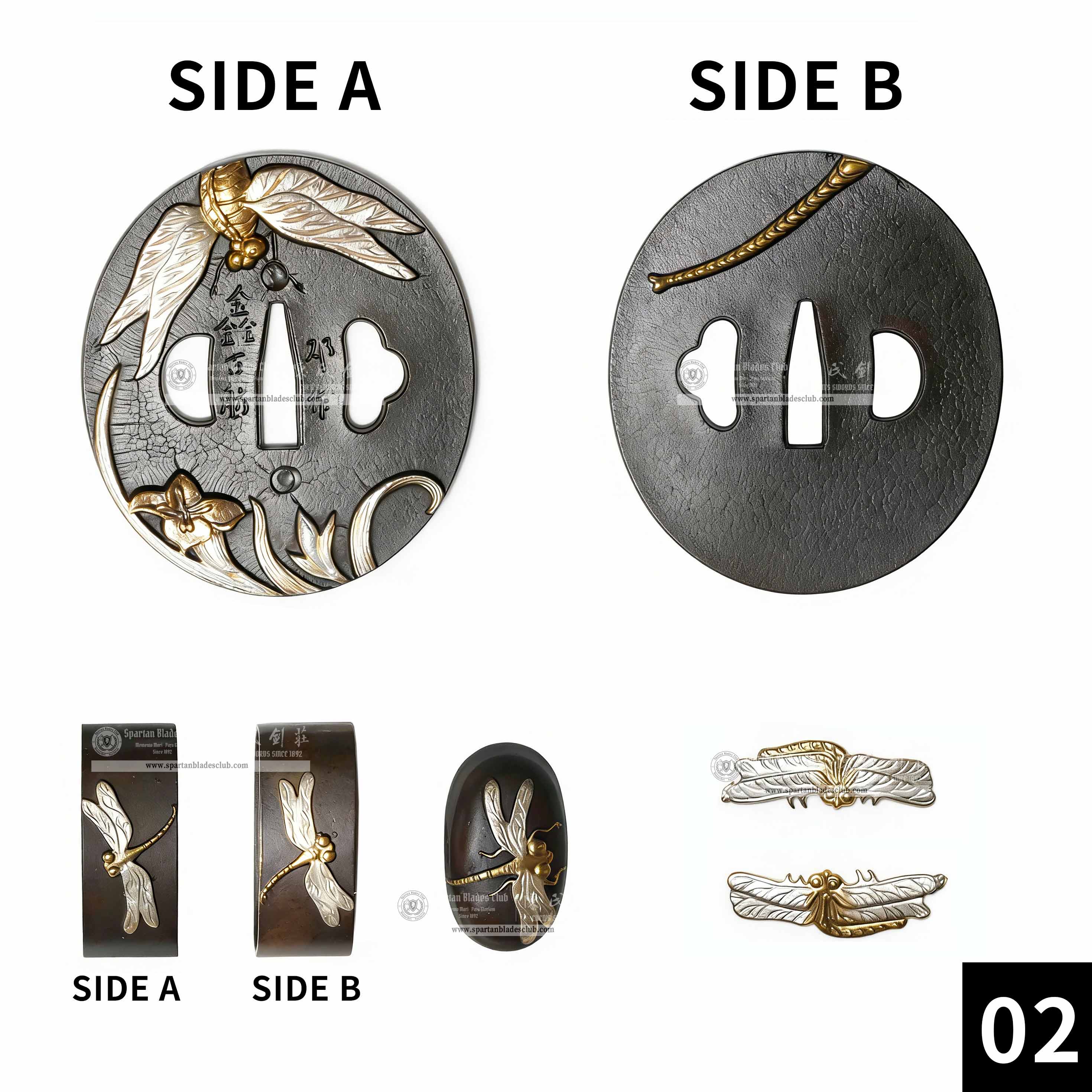 Custom Your Katana | Insect | Complete Set Fittings (Brass Gilded) | Spartan Blades Club | CHEN'S SWORDS 1892 - Spartan Blades Club - 陳氏劍莊1892