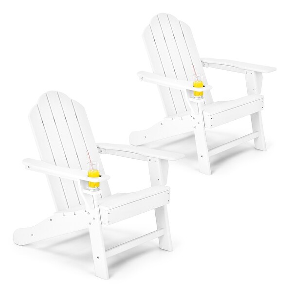 Costway 2PCS Patio Adirondack Chair Weather Resistant Garden Deck