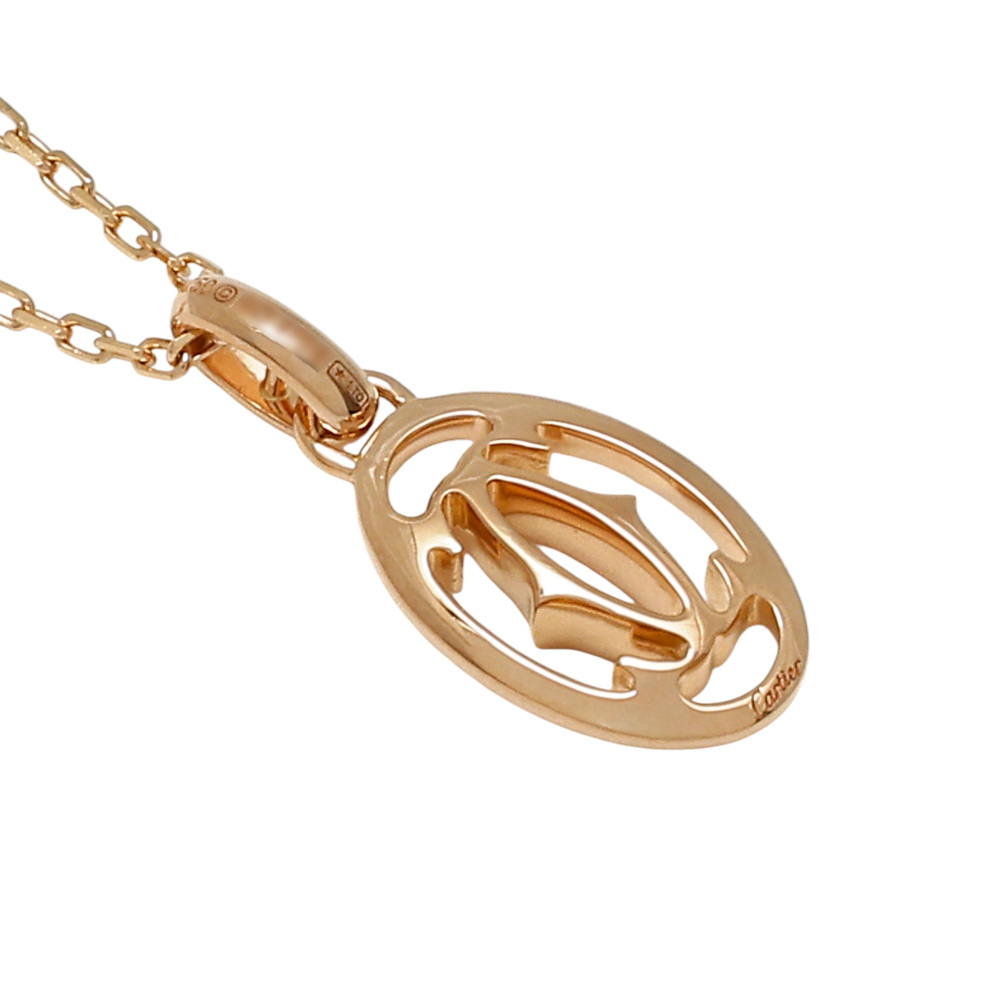 Cartier C Do Logo Double C Necklace 18K Rose Gold Diamond B7219200