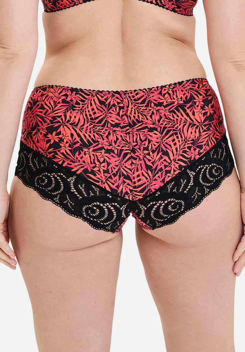 Shorty Amélie Print Feuillage Corail