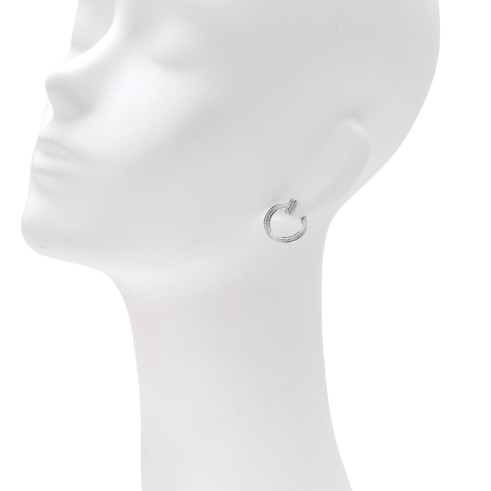 Tiffany & Co. Tiffany T One Open Hoop Earrings 18K White Gold 68408121